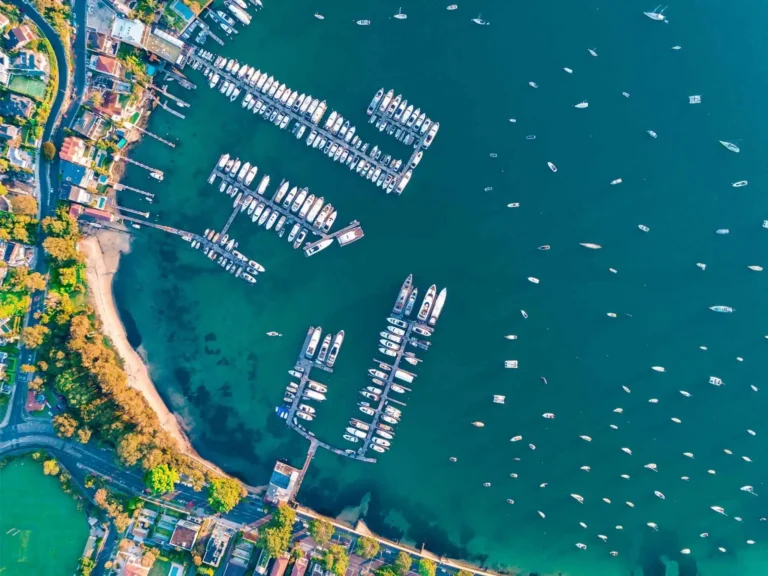 Rose Bay marina and yacht club by air